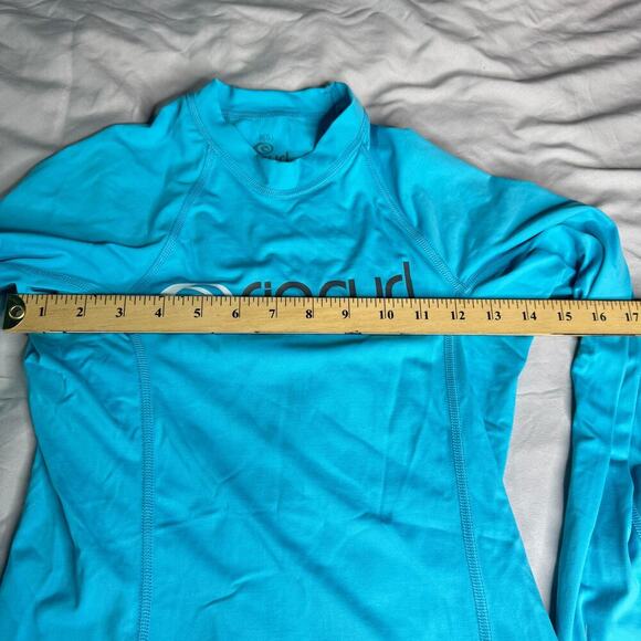 Rip Curl Girls' sz Small (8) Teal Blue Long Sleeve Rash Guard Swim Shirt - Picture 6 of 9